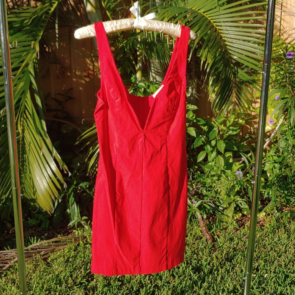 Red mini dress